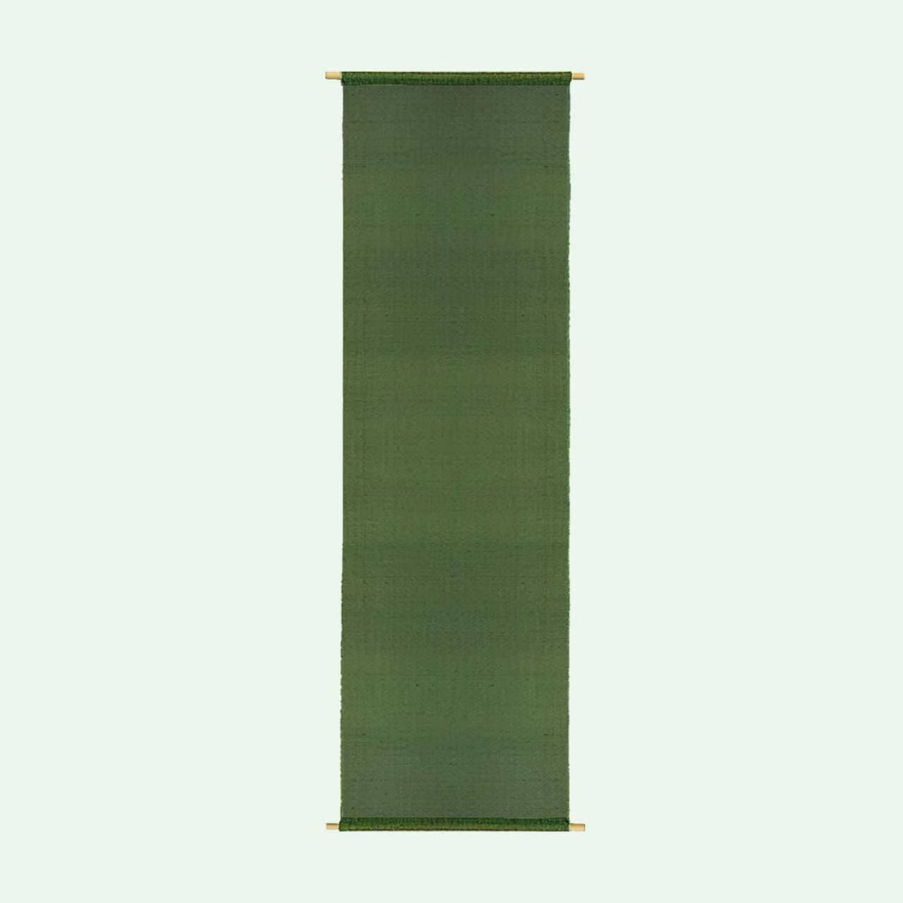 detail view of Ramie Cloth — Green Dots showing natural ramie weave and resist-dye pattern