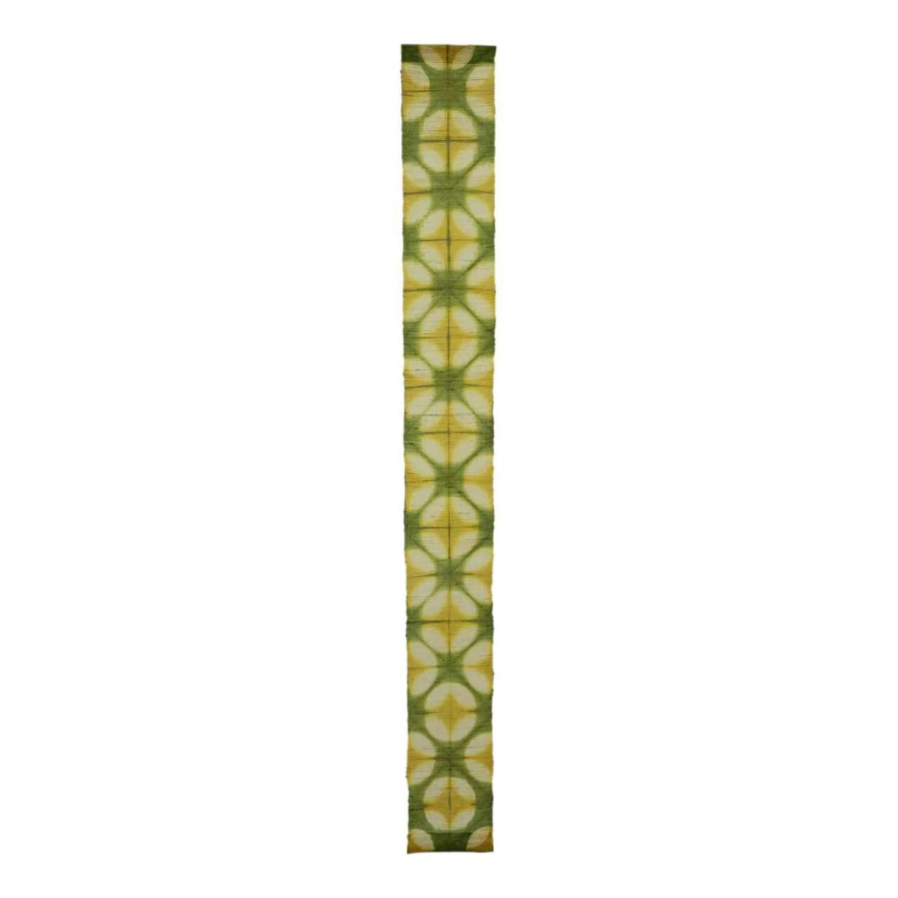 detail view of Narrow Ramie — Field Grid showing repeated resist-dye motifs