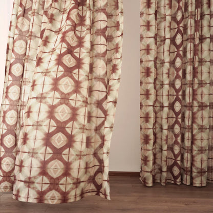 lifestyle scene with Pattern Drapery — Dusty Rose creating a soft, airy room partition
