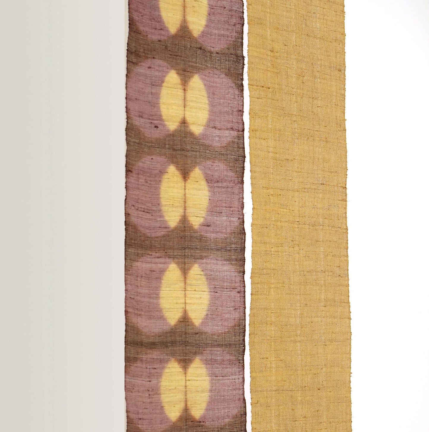flat-lay of Narrow Ramie — Bean Motif showing the long narrow form and pattern