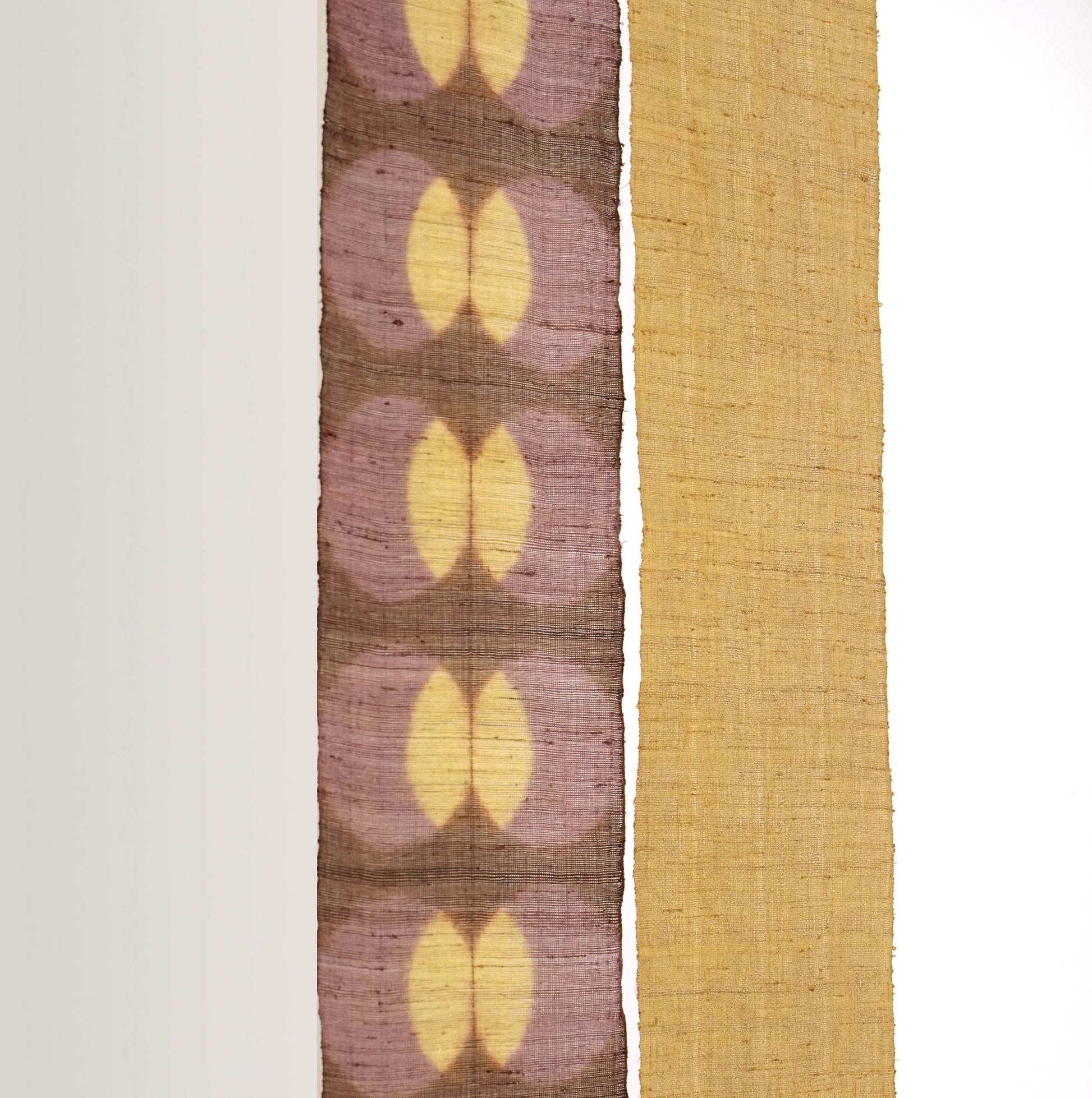 flat-lay of Narrow Ramie — Bean Motif showing the long narrow form and pattern
