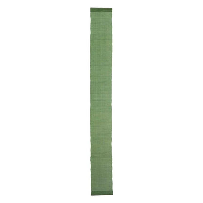 Narrow Ramie — Bean Motif displayed vertically on a wall as a decorative textile banner