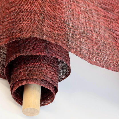 multiple panels of coordinating plant-dyed textiles including Ramie Cloth — Red Dots
