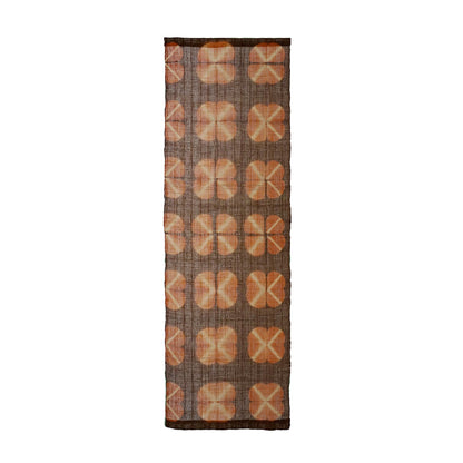 Ramie Cloth — Earth Grid displayed as a room divider or wall hanging