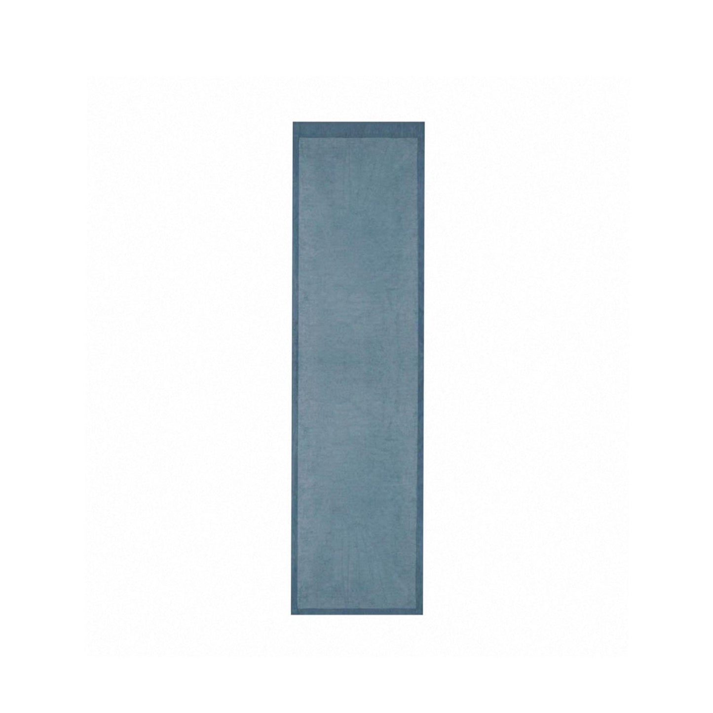 alternate angle of Polka Dot Linen Noren — Grey / Blue hanging as a two-panel doorway curtain