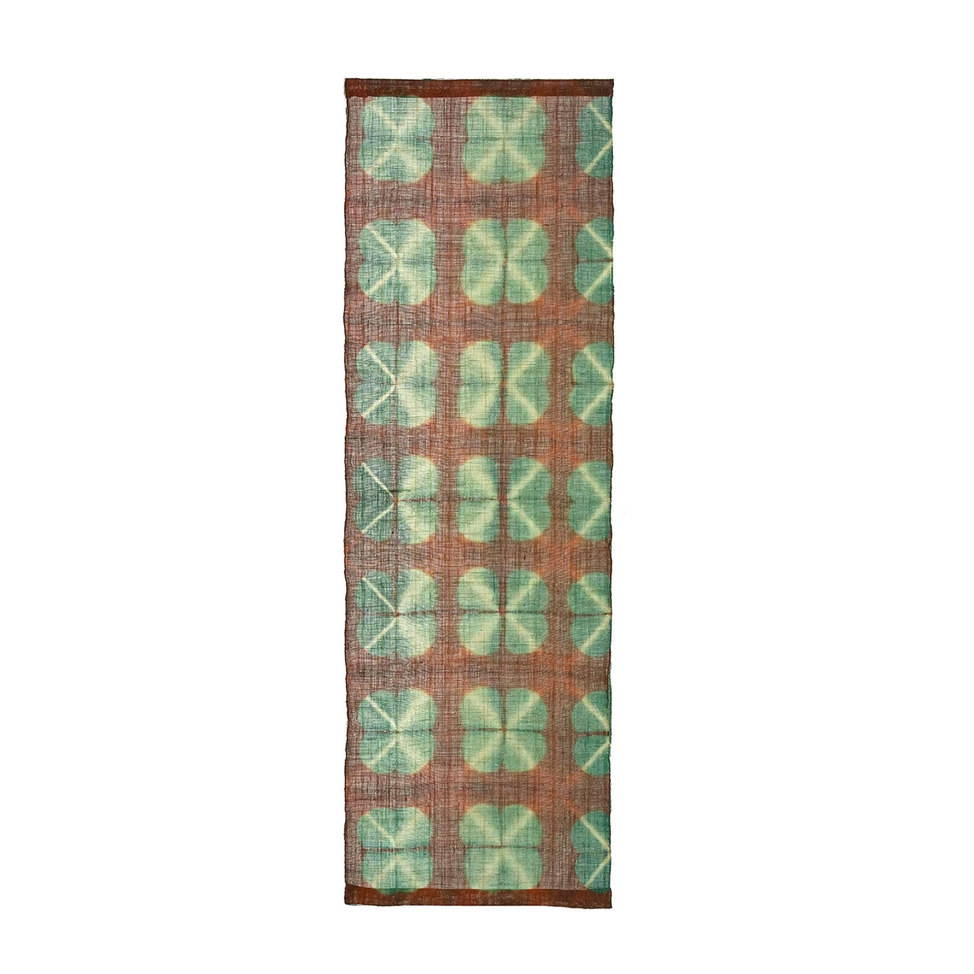 multiple panels of coordinating plant-dyed textiles including Ramie Cloth — Clover Green