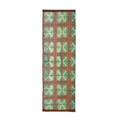 multiple panels of coordinating plant-dyed textiles including Ramie Cloth — Clover Green