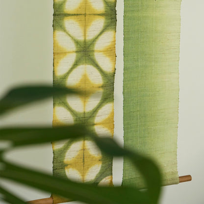 detail view of Narrow Ramie — Field Grid showing repeated resist-dye motifs