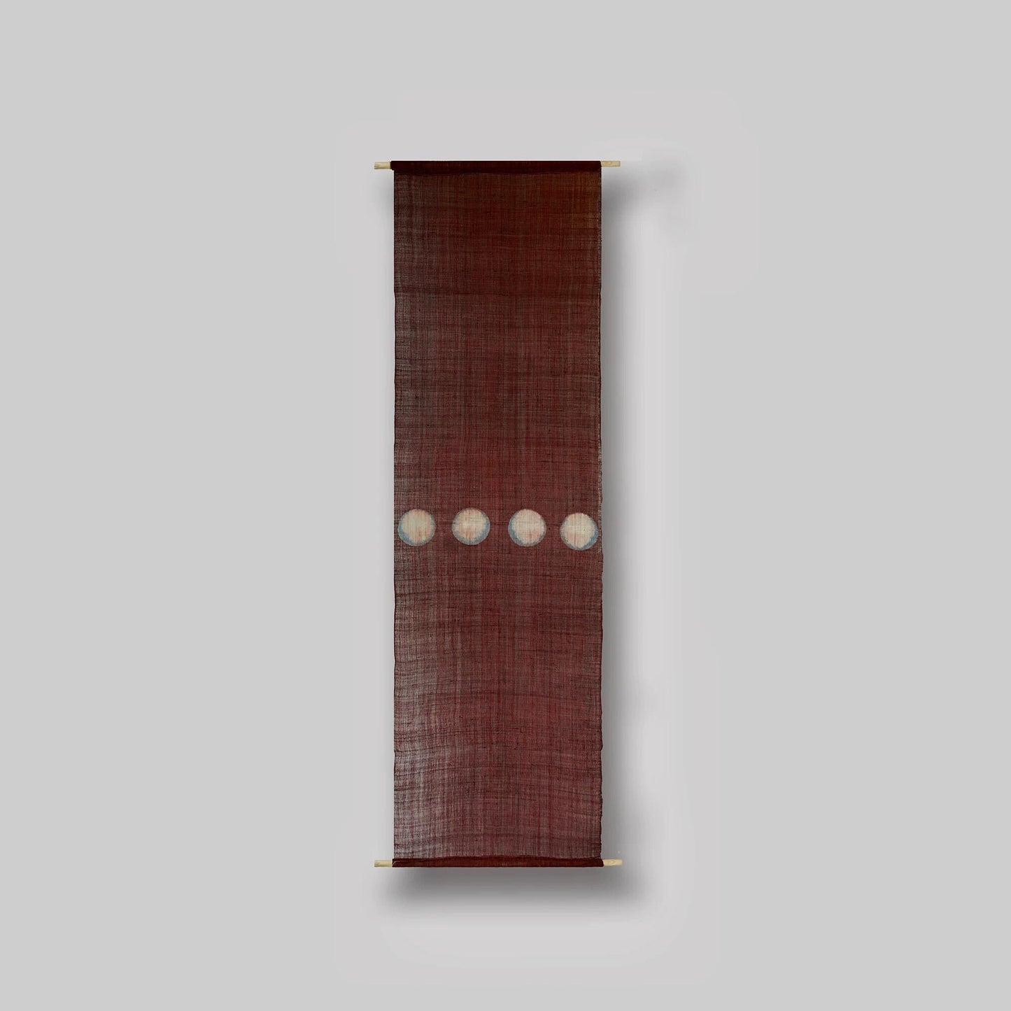 styled interior scene with Ramie Cloth — Red Dots used as a curtain or screen