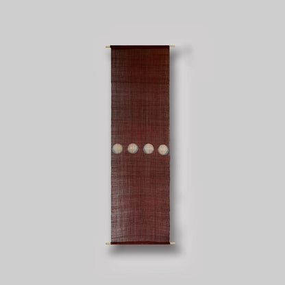 styled interior scene with Ramie Cloth — Red Dots used as a curtain or screen