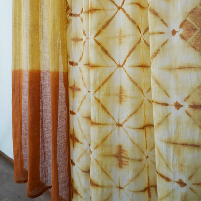 detail view of Linen Panel — Oat Dots showing plant-dyed fabric texture and pattern