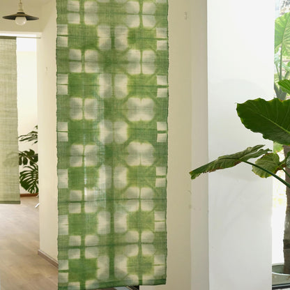 multiple panels of coordinating plant-dyed textiles including Ramie Cloth — Moss Light