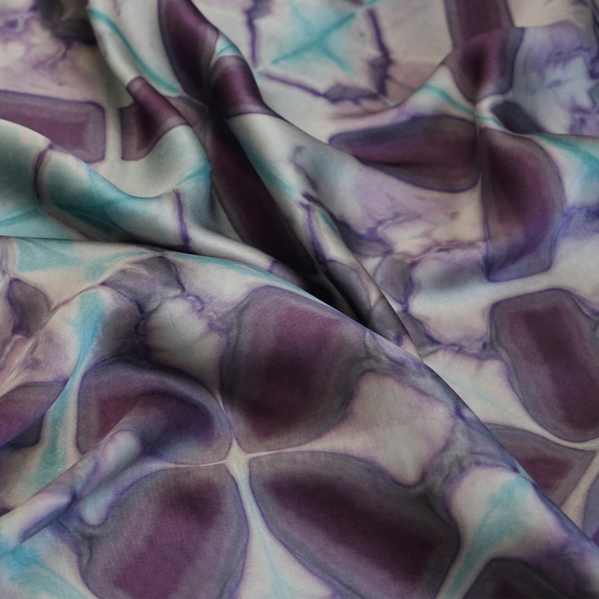 fabric detail of Scarf — Mauve Knot showing hand-dyed texture and drape