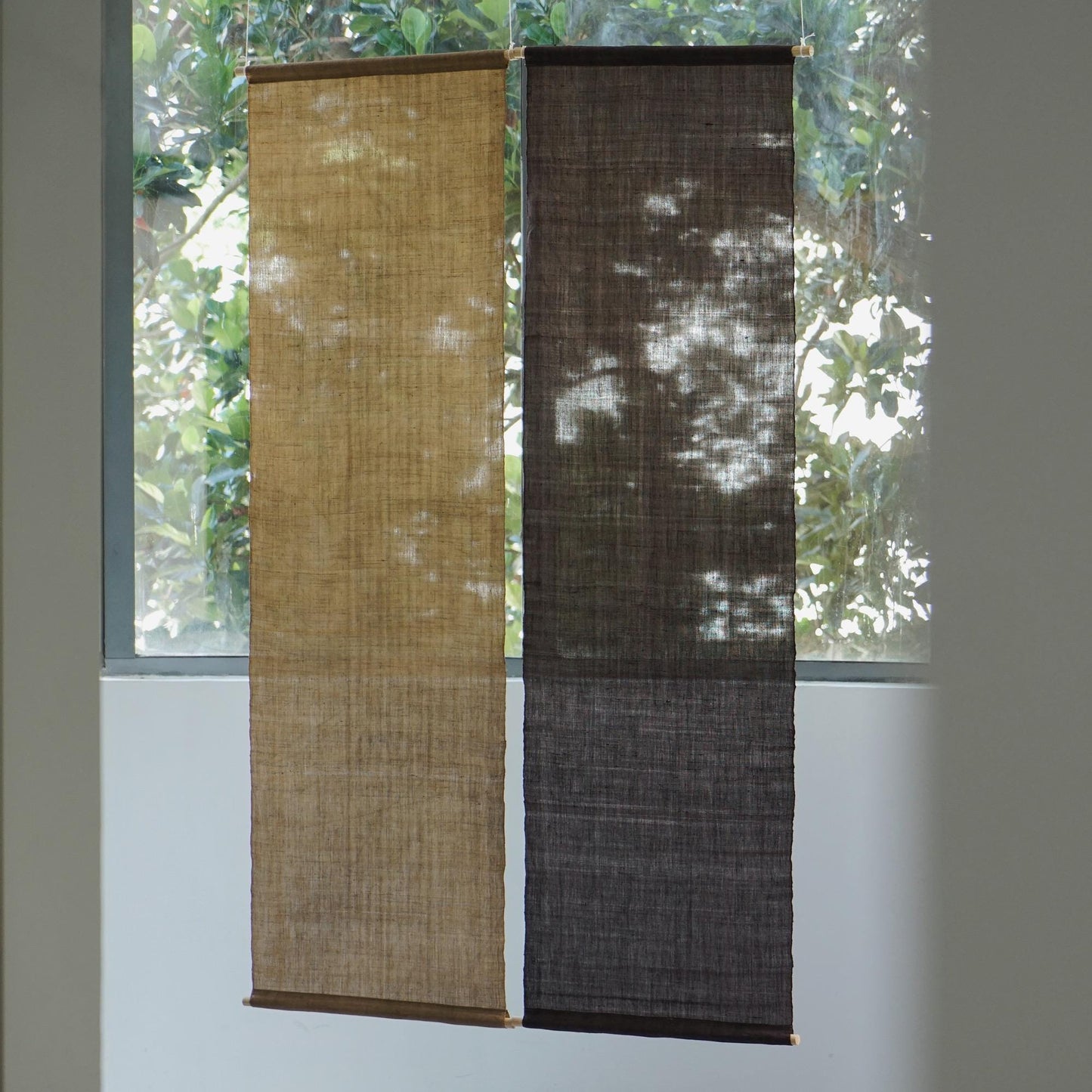 alternate view of Ramie Ombre — Plum Grey in a styled interior