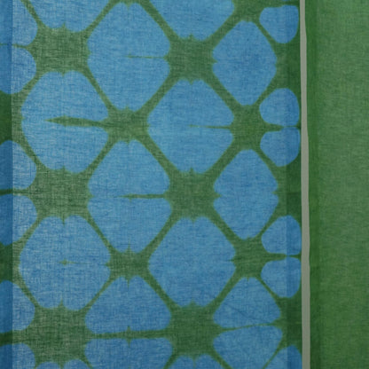 close-up of Motif Linen Noren — Plaid showing the natural resist-dye motif on linen