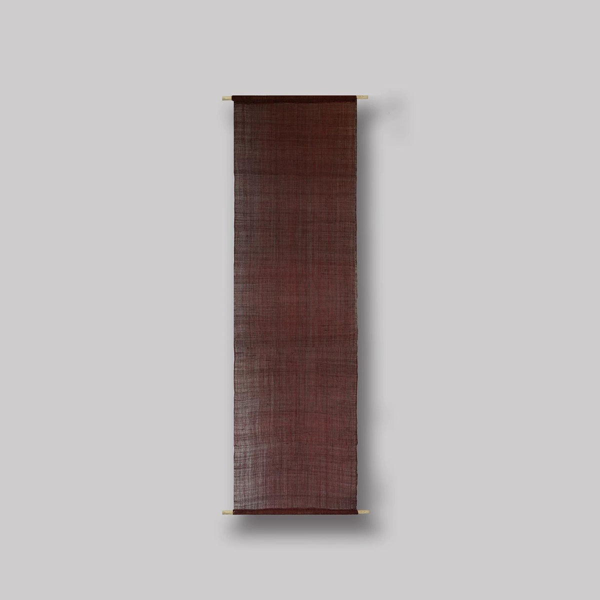 detail view of Ramie Cloth — Red Dots showing natural ramie weave and resist-dye pattern