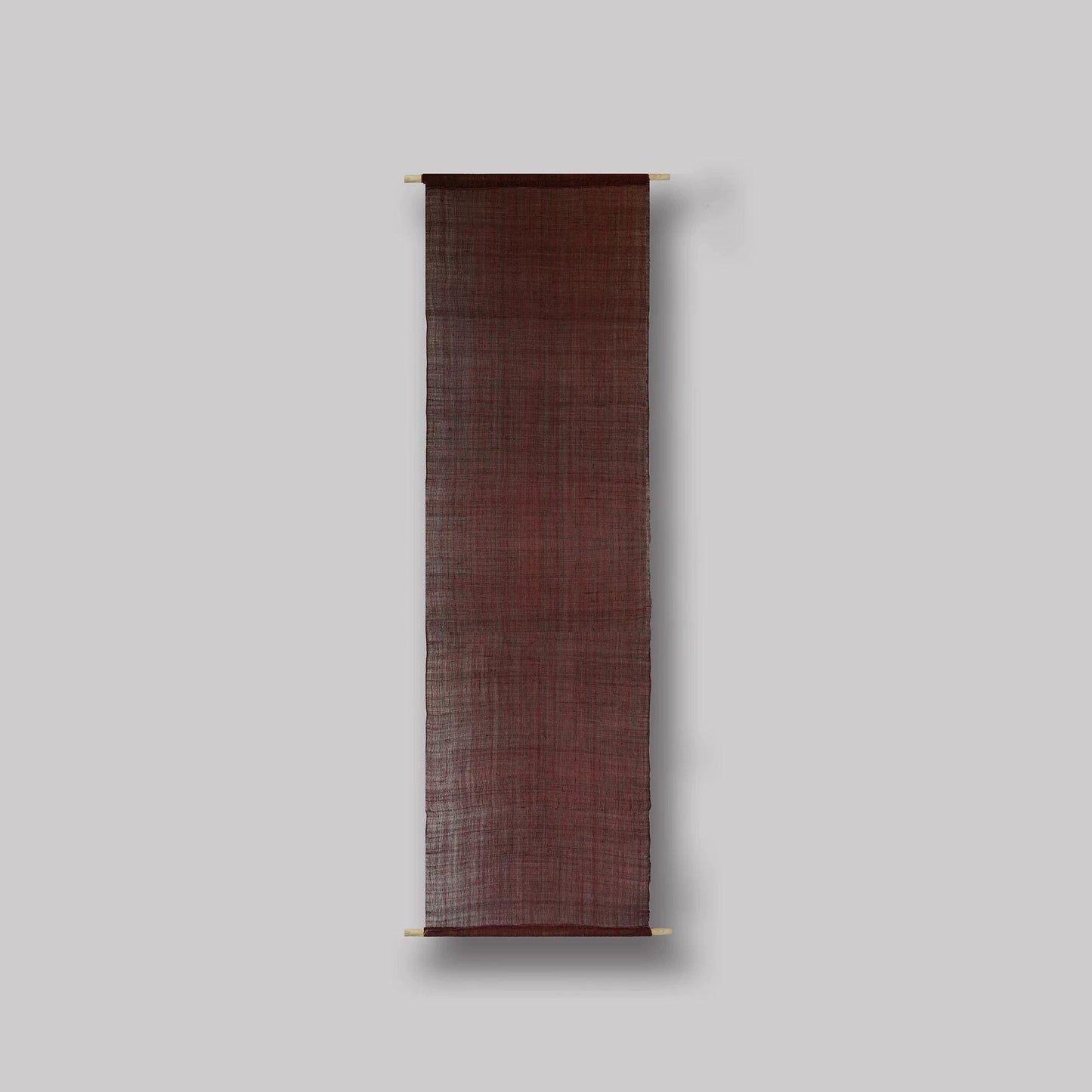 detail view of Ramie Cloth — Red Dots showing natural ramie weave and resist-dye pattern