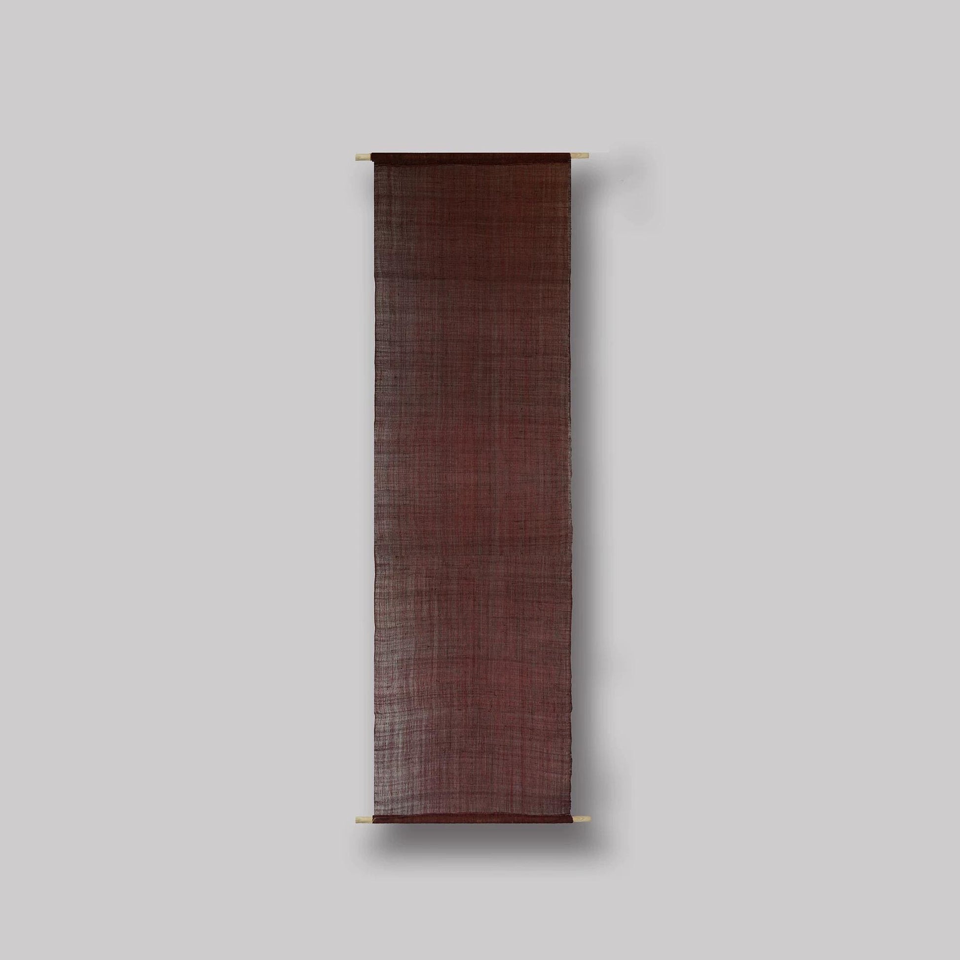 detail view of Ramie Cloth — Red Dots showing natural ramie weave and resist-dye pattern