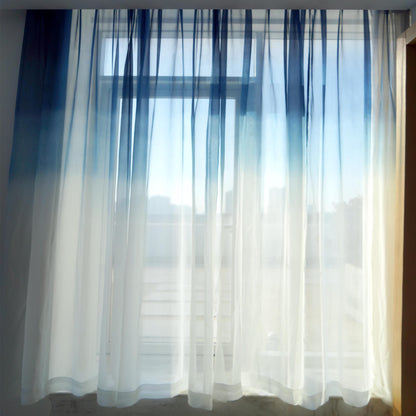 alternate interior view with Sheer Curtain — Indigo Flow filtering soft daylight