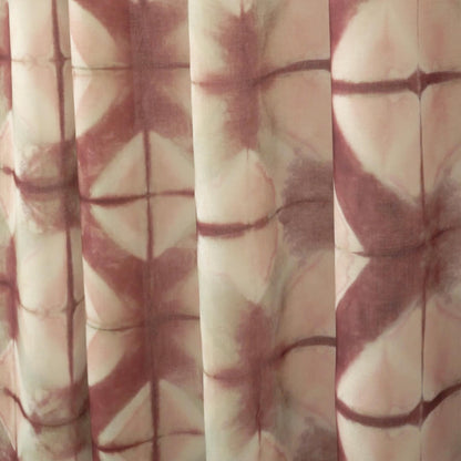 detail view of Pattern Drapery — Dusty Rose showing plant-dyed pattern and sheer drape