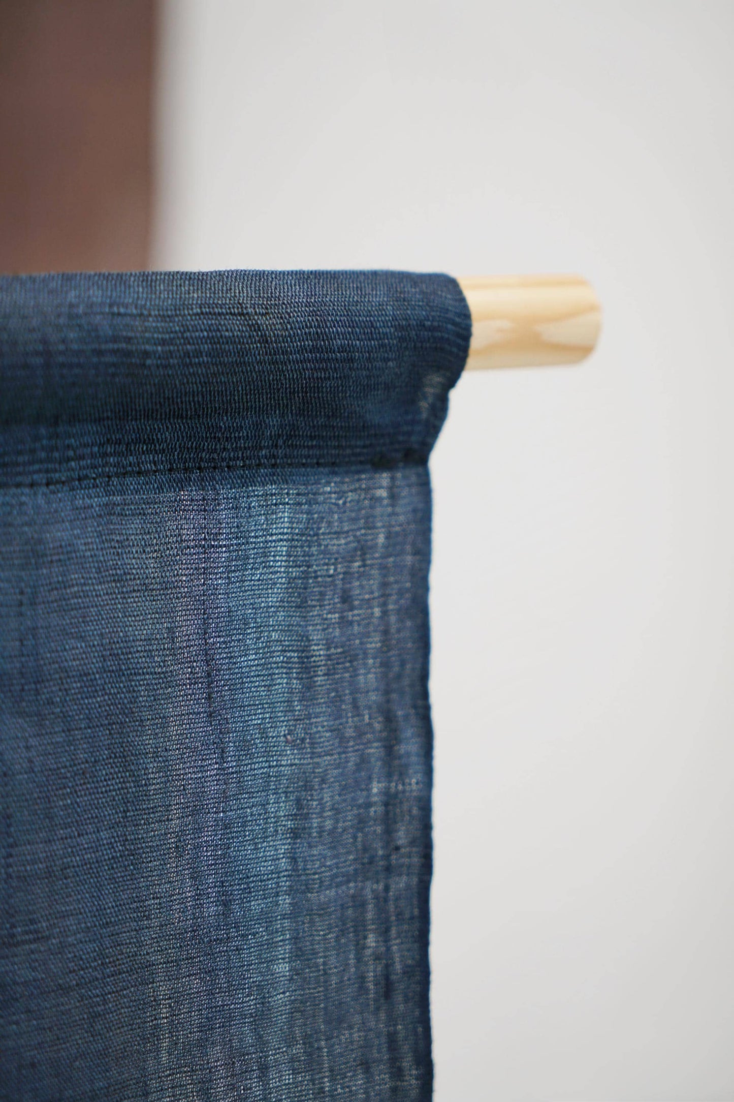 close-up of Ramie Ombre — Plum Grey showing natural dye and weave