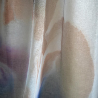 lifestyle scene with Pattern Drapery — Mist Grey creating a soft, airy room partition