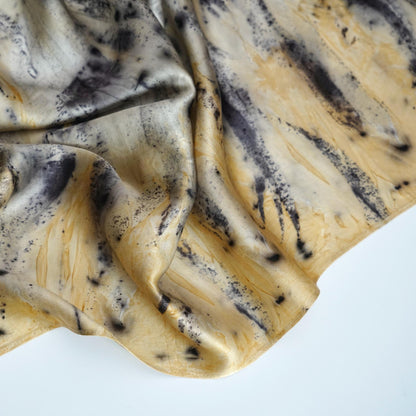 fabric detail of Scarf — Ochre Vine showing hand-dyed texture and drape