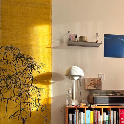 detail view of Ramie Ombre — Golden Yellow showing plant-dyed fabric texture