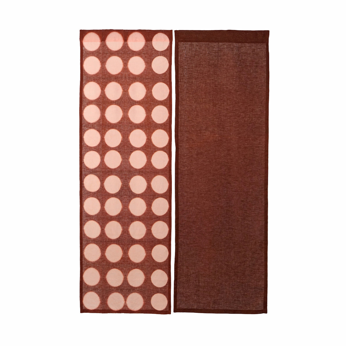 Hand Dyed Linen Noren Curtain — Pink / Red