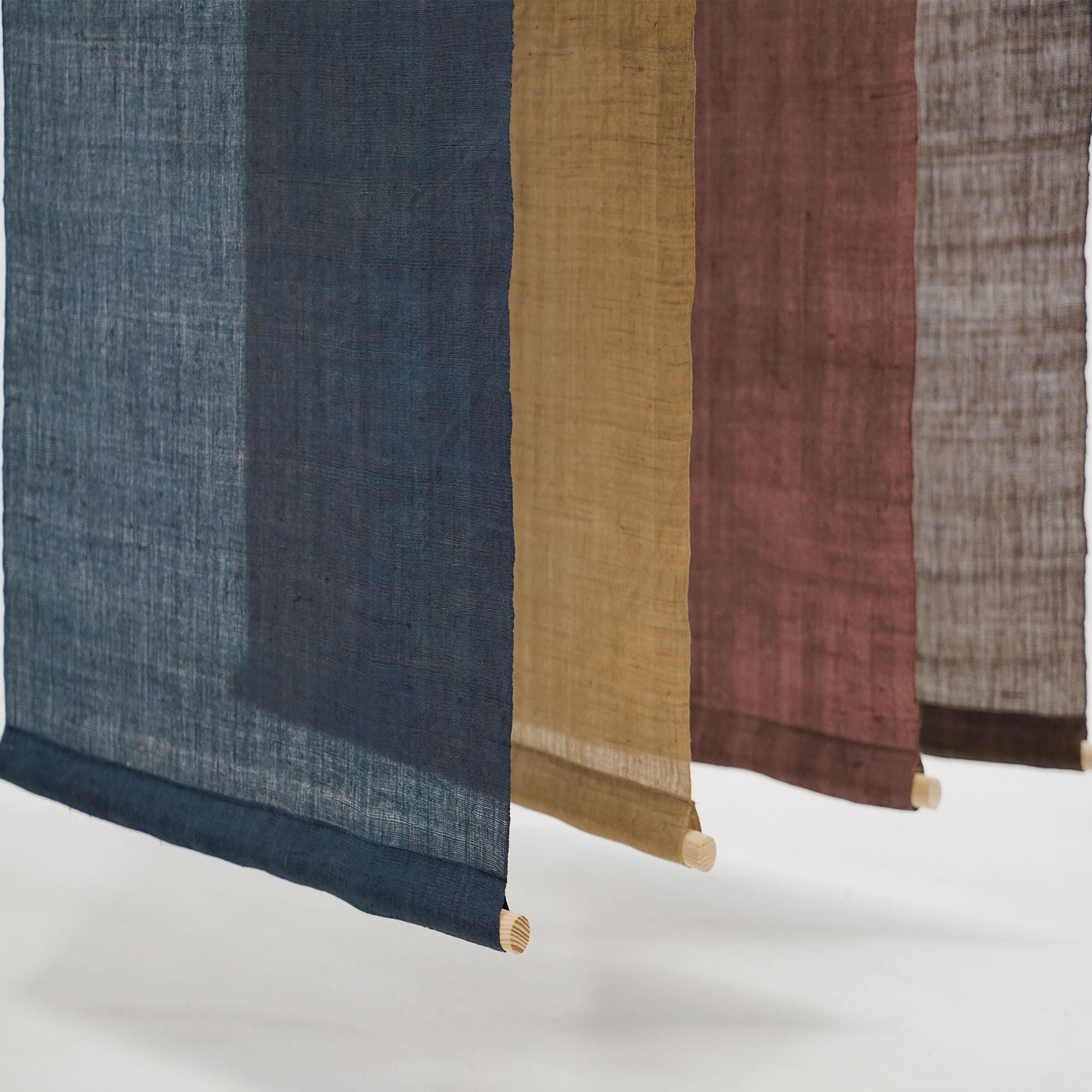 detail view of Ramie Ombre — Plum Grey showing plant-dyed fabric texture