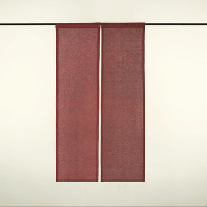 Minimalist Japanese noren 'Dusty Rose' — soft handmade plant-dyed linen doorway curtain.