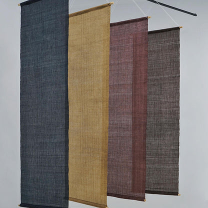 close-up of Ramie Ombre — Plum Grey showing natural dye and weave