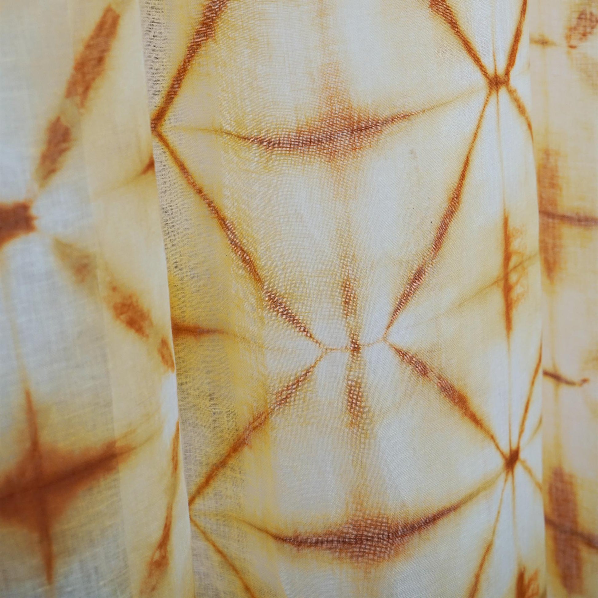 close-up of Linen Panel — Oat Dots showing the natural weave and gradient dye