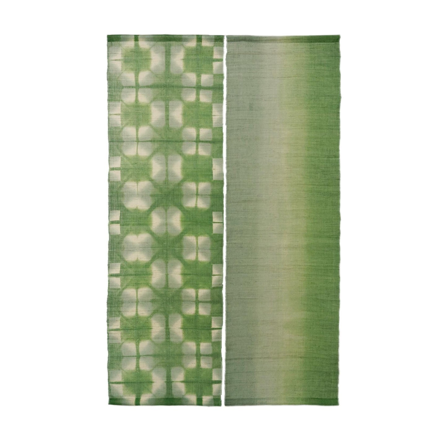 detail view of Ramie Cloth — Moss Light showing natural ramie weave and resist-dye pattern