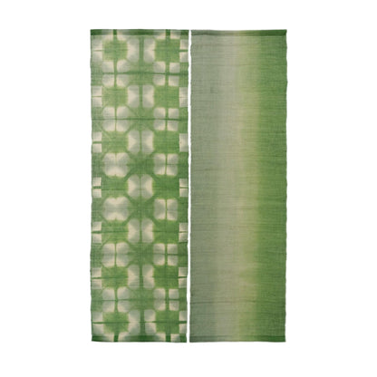 detail view of Ramie Cloth — Moss Light showing natural ramie weave and resist-dye pattern