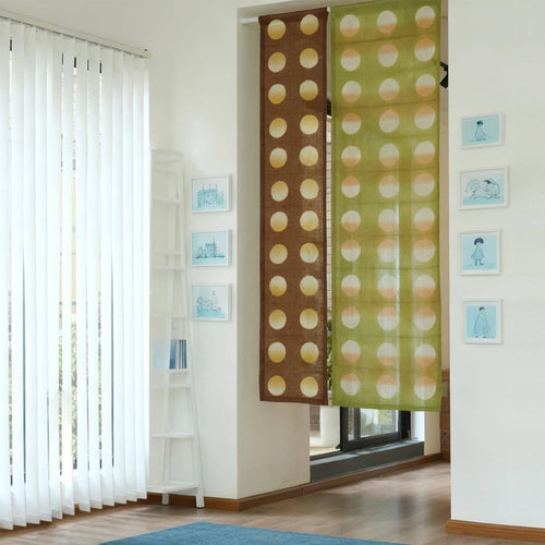 Hand Dyed Linen Noren Curtain — Orange / Yellow
