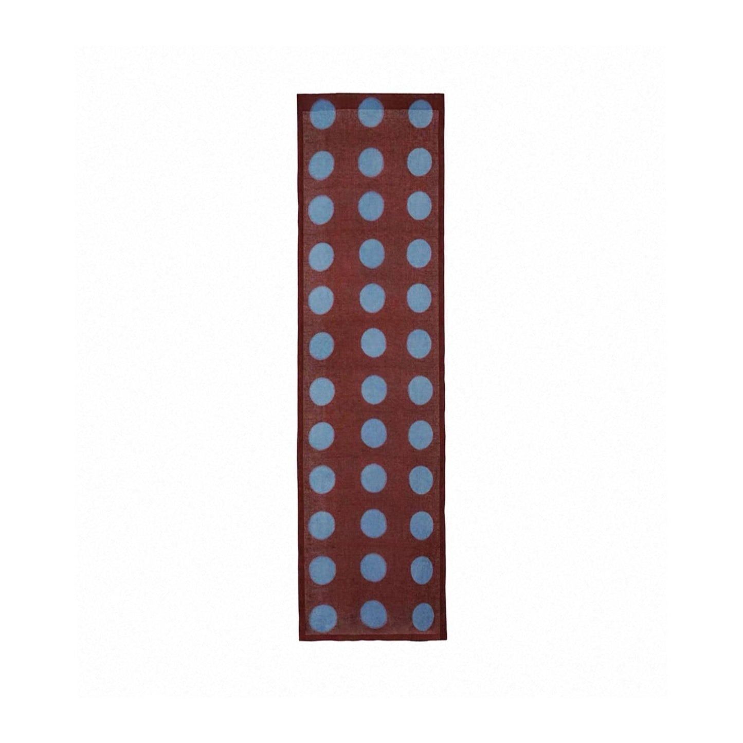 detail view of Polka Dot Linen Noren — Brick / Red showing plant-dyed linen texture and pattern