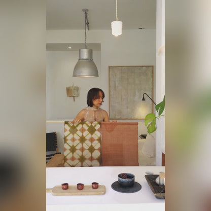 Ramie Cloth Panel — Ochre Duo