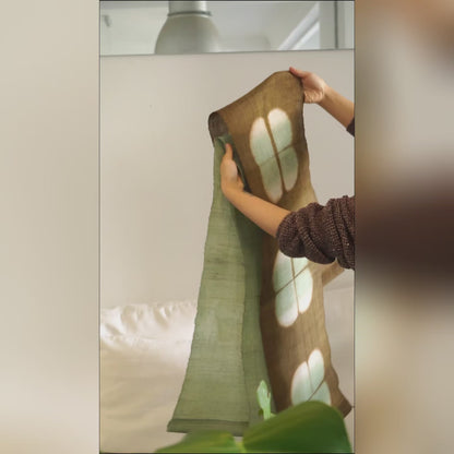 Schmaler Wandbehang aus Ramie – Field Grid
